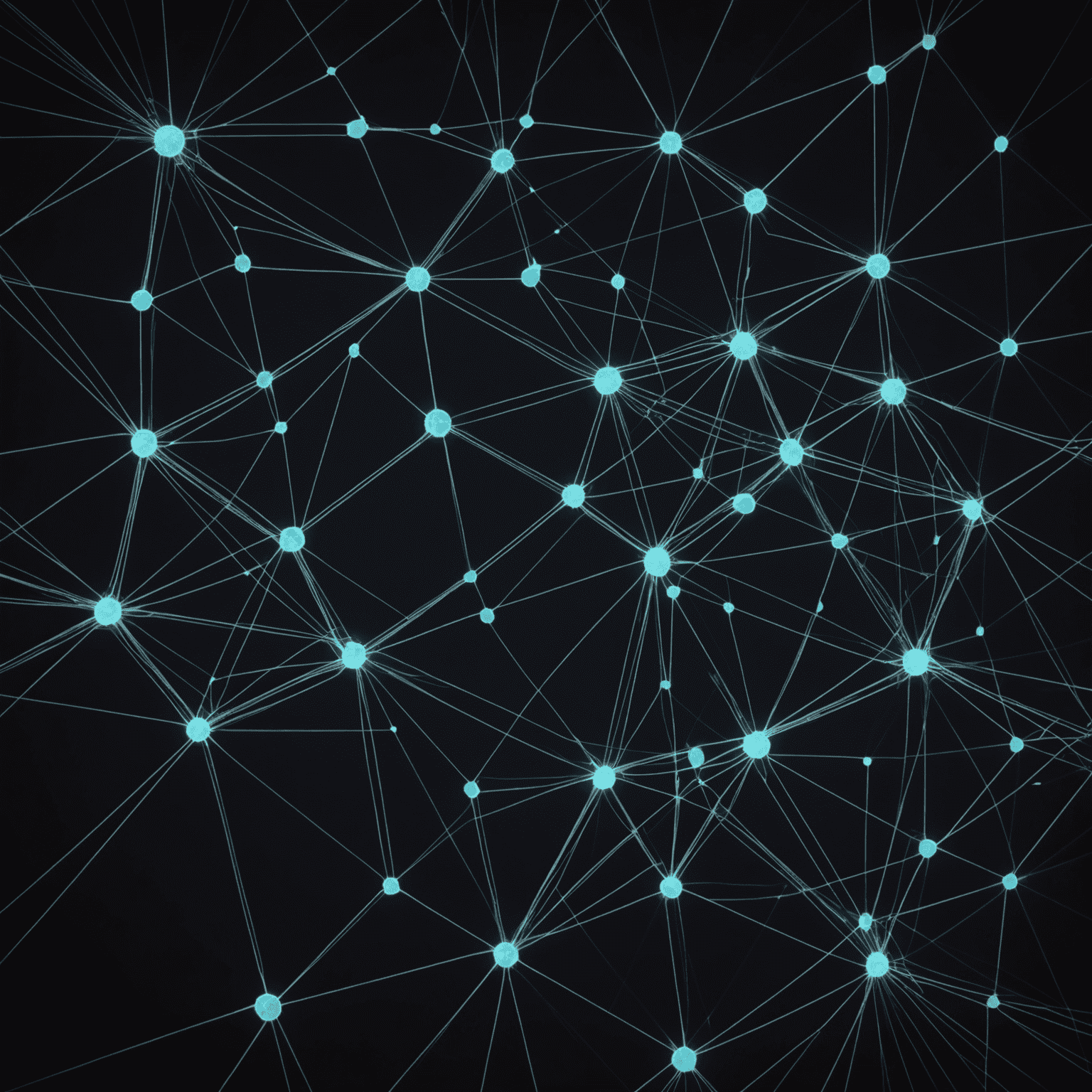 Visualisation abstraite d'un algorithme d'IA analysant des données de recherche personnelles, représentée par des lignes et des points lumineux interconnectés sur un fond sombre